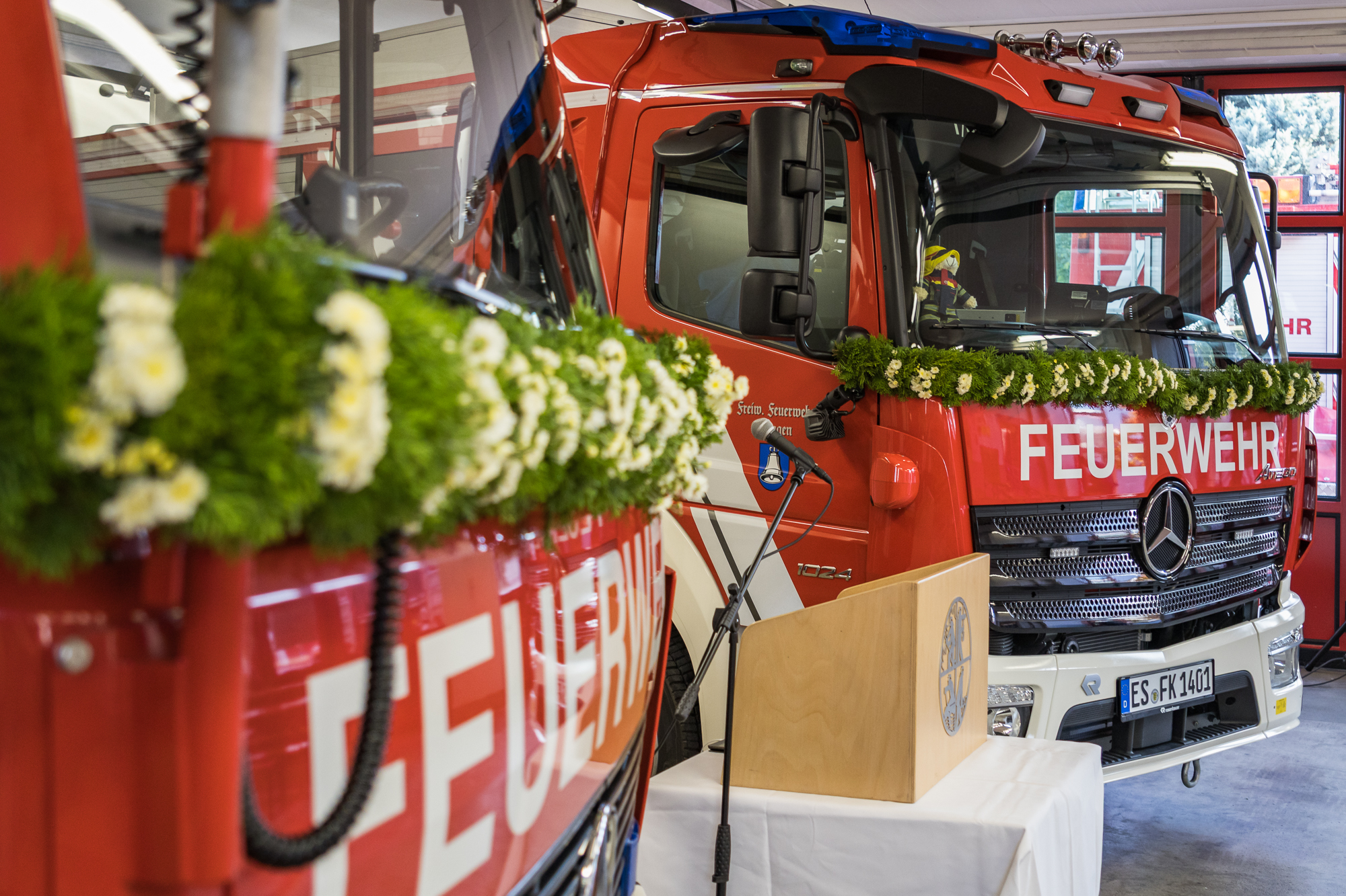 Indienststellung des neuen mittleren Löschfahrzeugs der Feuerwehr Köngen